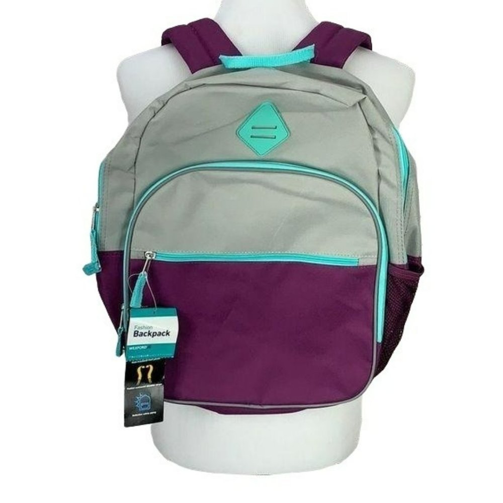 Wexford Fashion Backpack‎ Purple Gray Color Block NEW